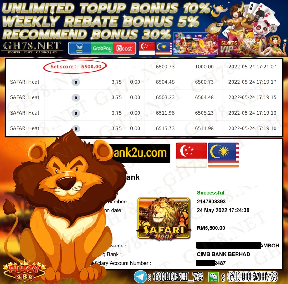 PUSSY888 '' SAFARI HEAT '' CUCI RM 5,500 ♥