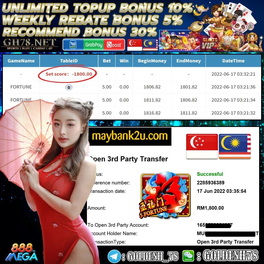 MEGA888 '' FORTUNE '' CUCI RM1,800 ♥