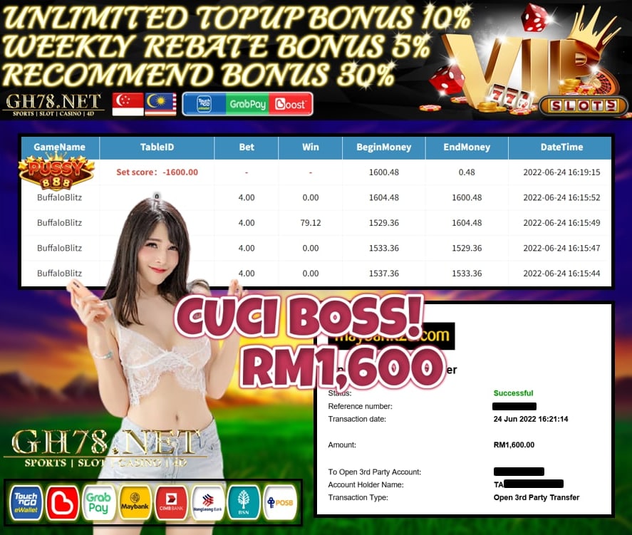 PUSSY888 '' BUFFALO BLITZ '' CUCI RM1,600 ♥