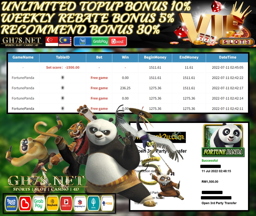 PUSSY888 '' FORTUNE PANDA '' CUCI RM 1,500 ♥