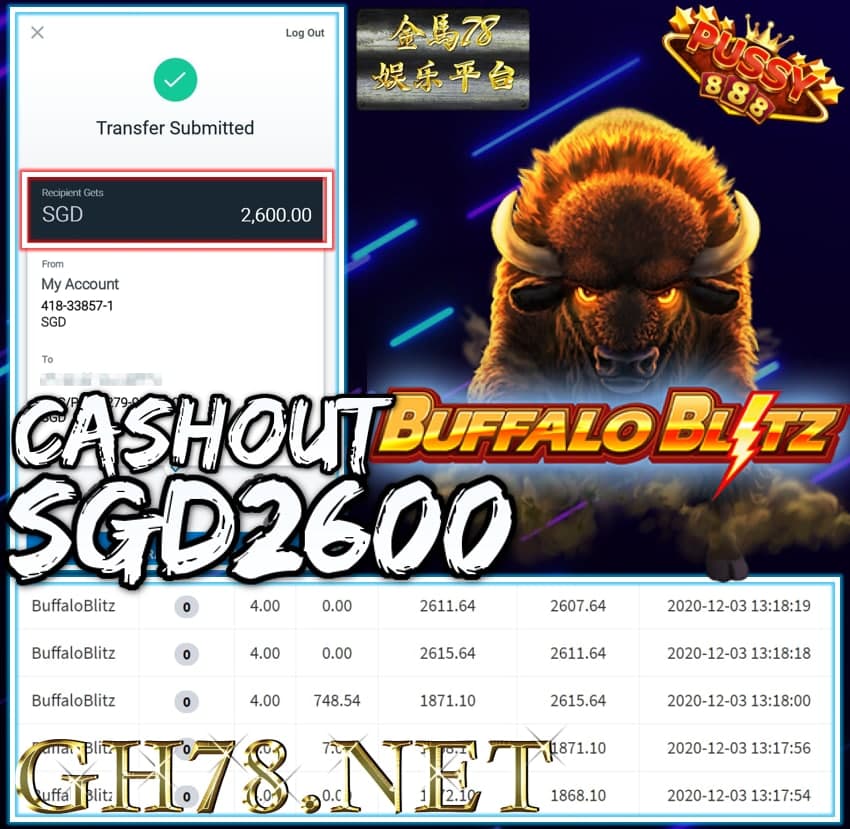 MEMBER PLAY PUSSY888 CASHOUT SGD2600 !!!