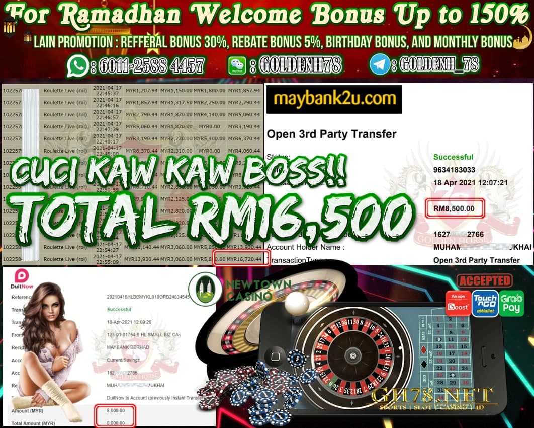 NEWTOWN ROULETTE LIVE CUCI RM16.500