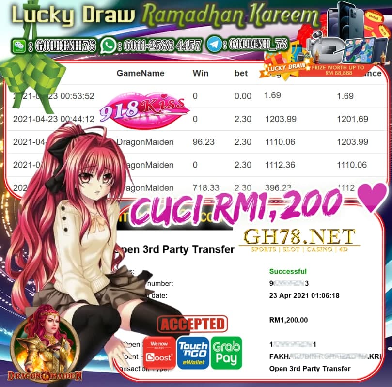 918KISS DRAGON MAIDEN GAME CUCI RM1200